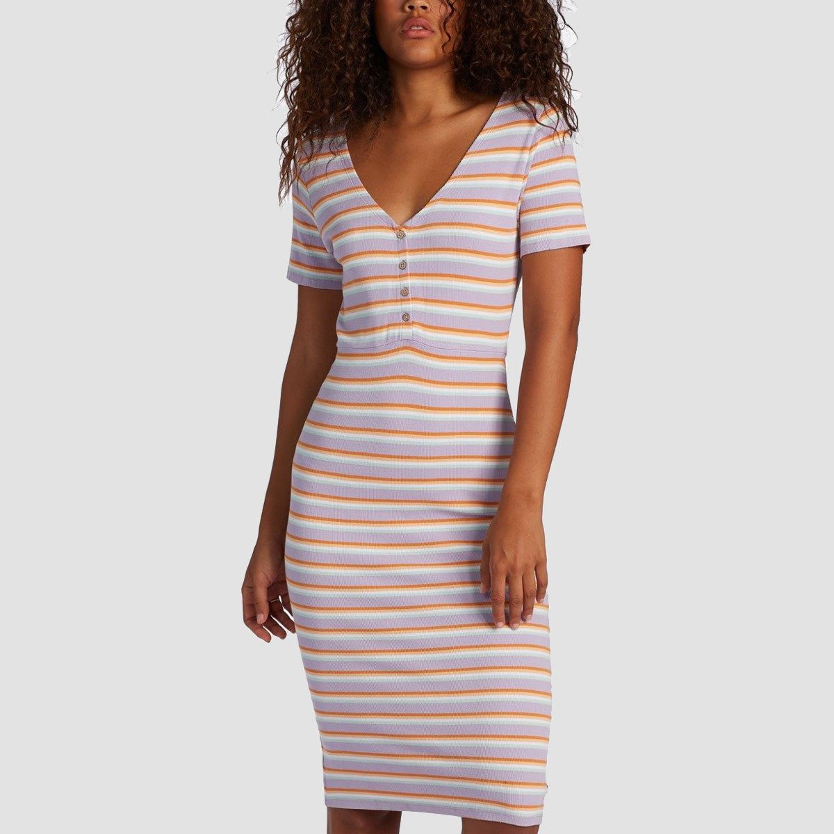 Roxy Bring It On Buttoned Dress Orchid Petal Retro Paradise - Womens