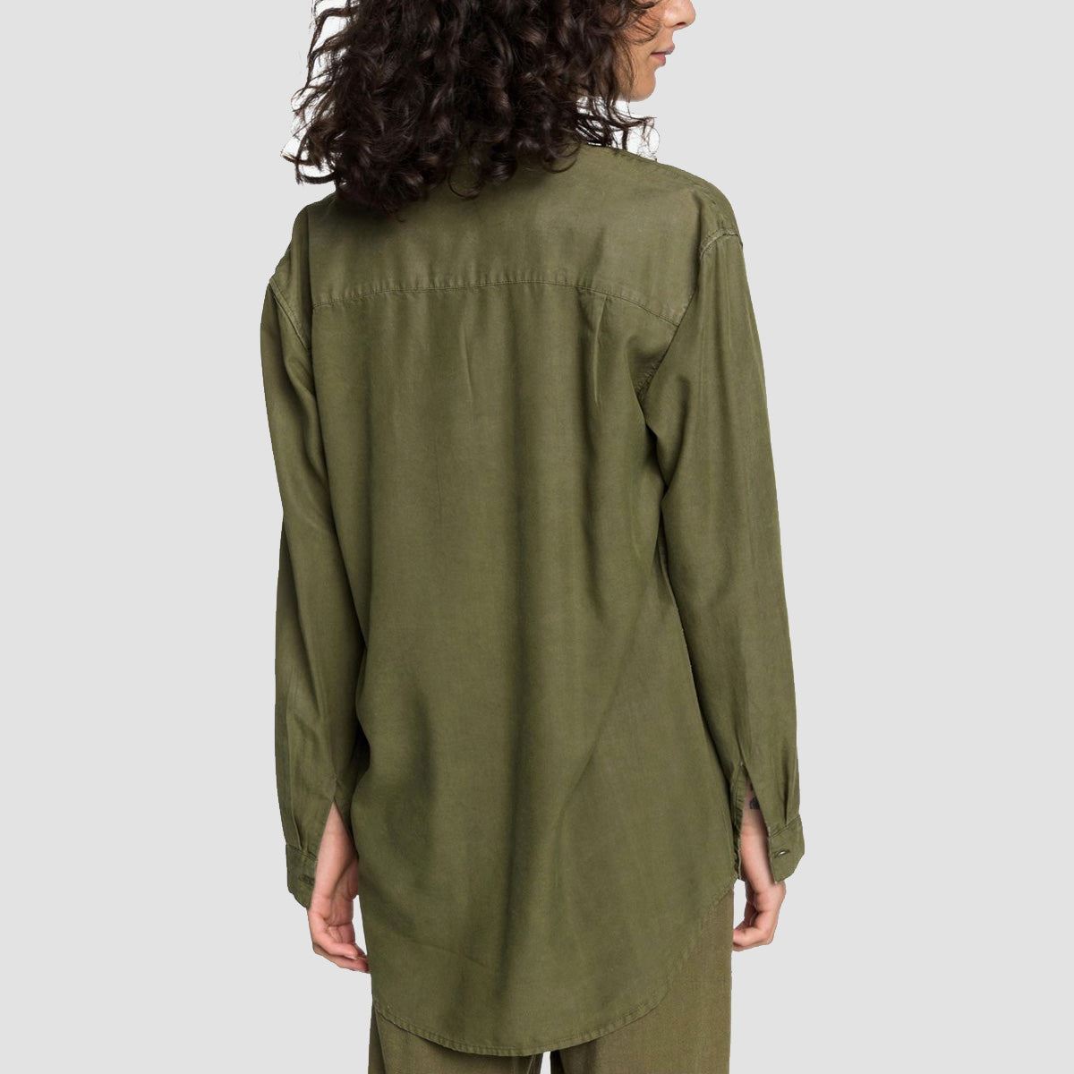 Quiksilver Loose Longline Longsleeve Shirt Burnt Olive - Womens