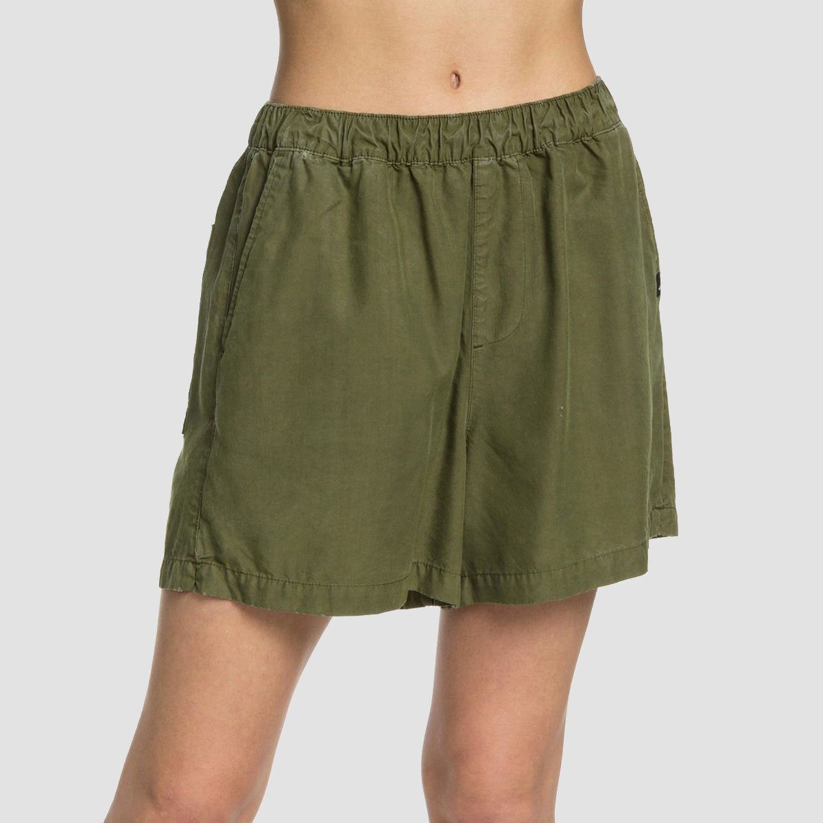 Quiksilver Elasticated Shorts Burnt Olive - Womens