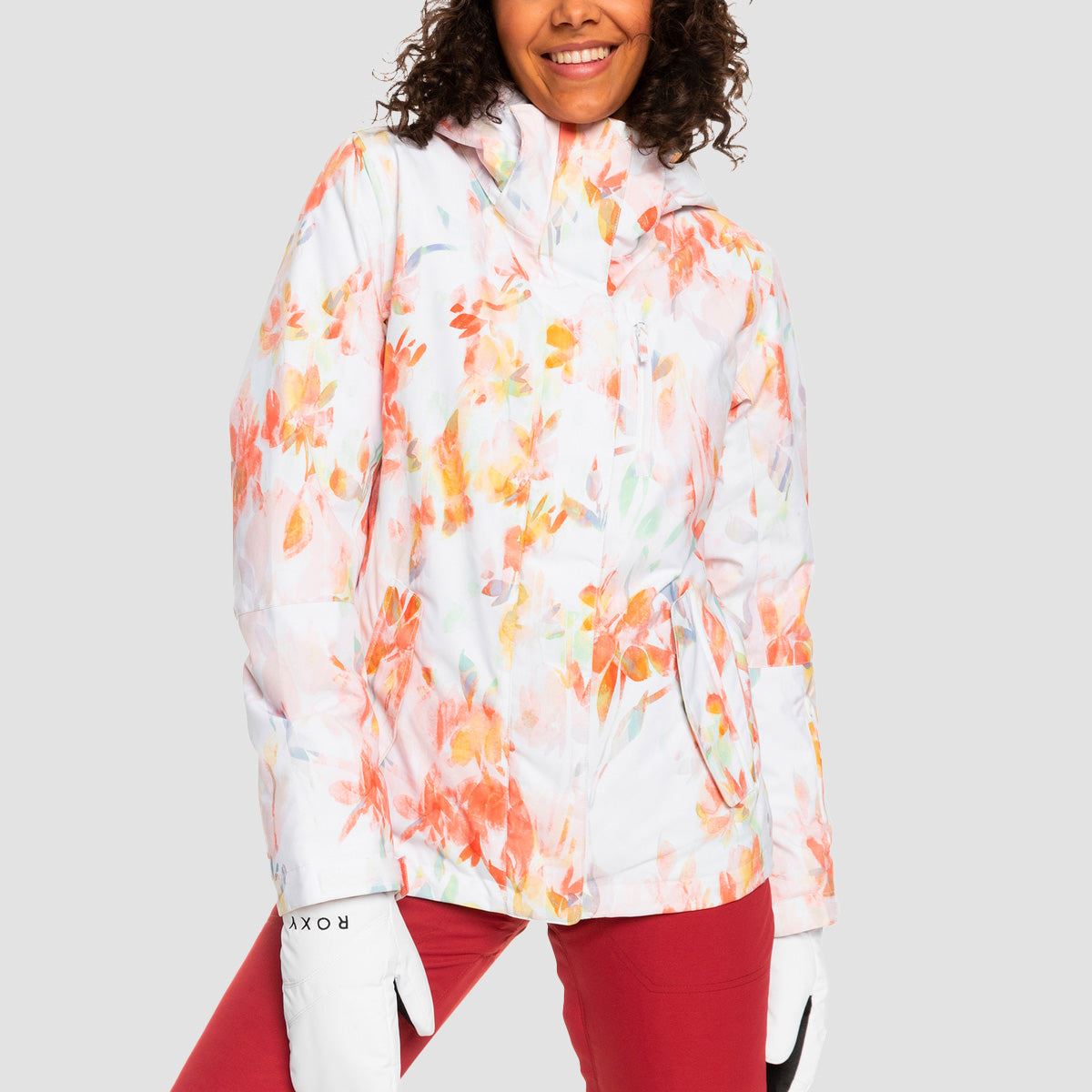 Roxy Jetty 10K Snow Jacket Bright White Tenderness - Womens