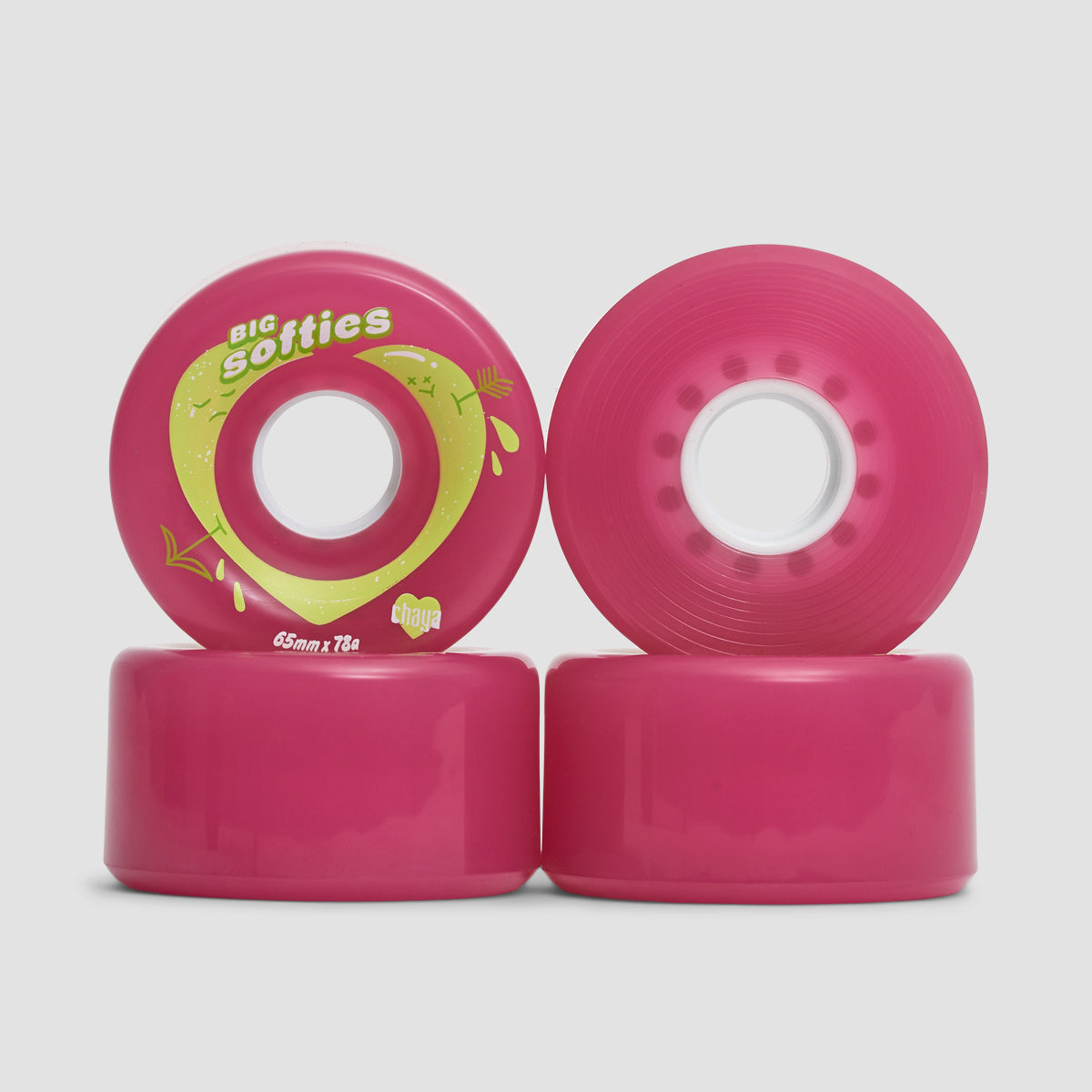 Chaya Big Softies 78A Wheels x4 Clear Pink 65mm