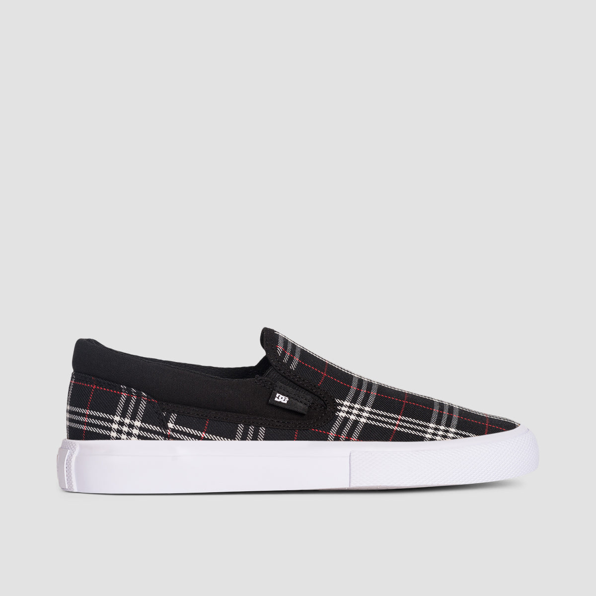 DC Manual Slip On TXSE Shoes - Black/Plaid - Womens