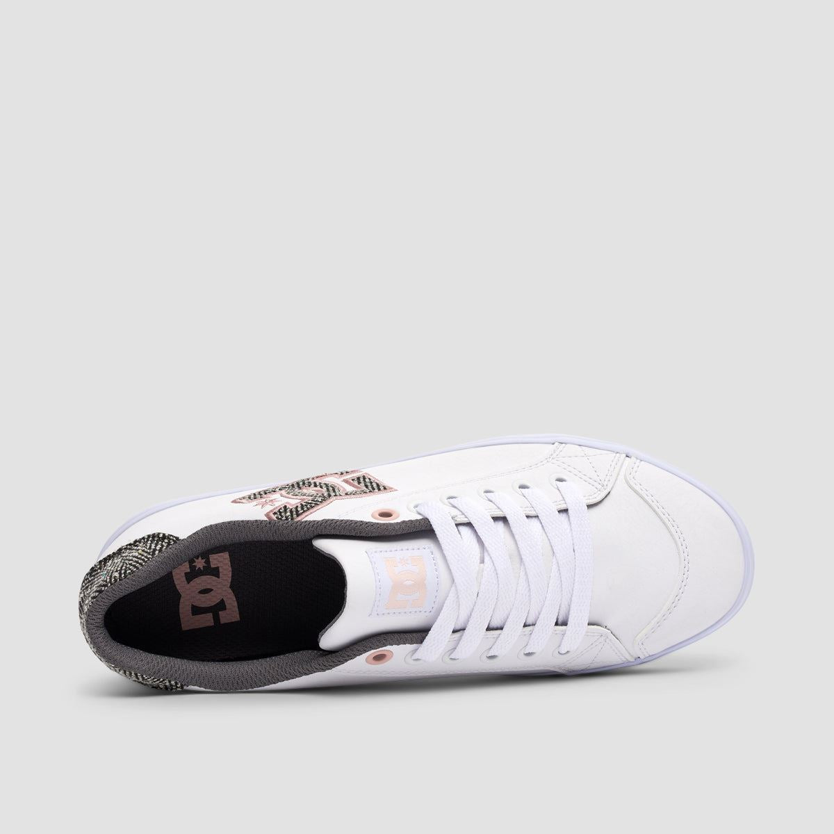 DC Chelsea Plus SE SN Shoes - White/Pink Stencil - Womens