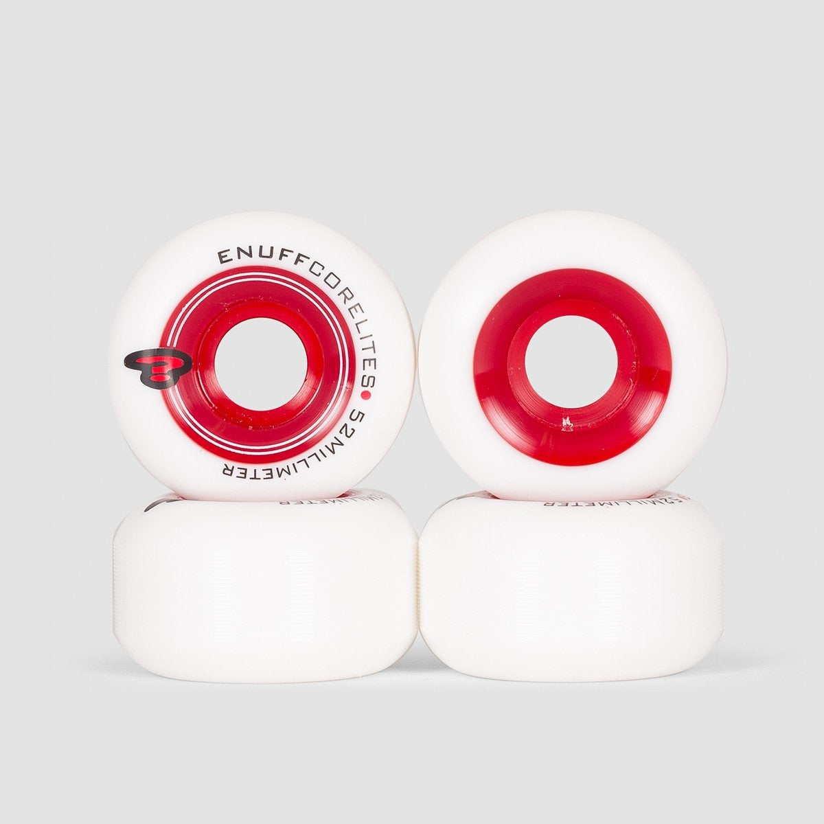 Enuff Corelites Wheels White/Red 52mm - Skateboard