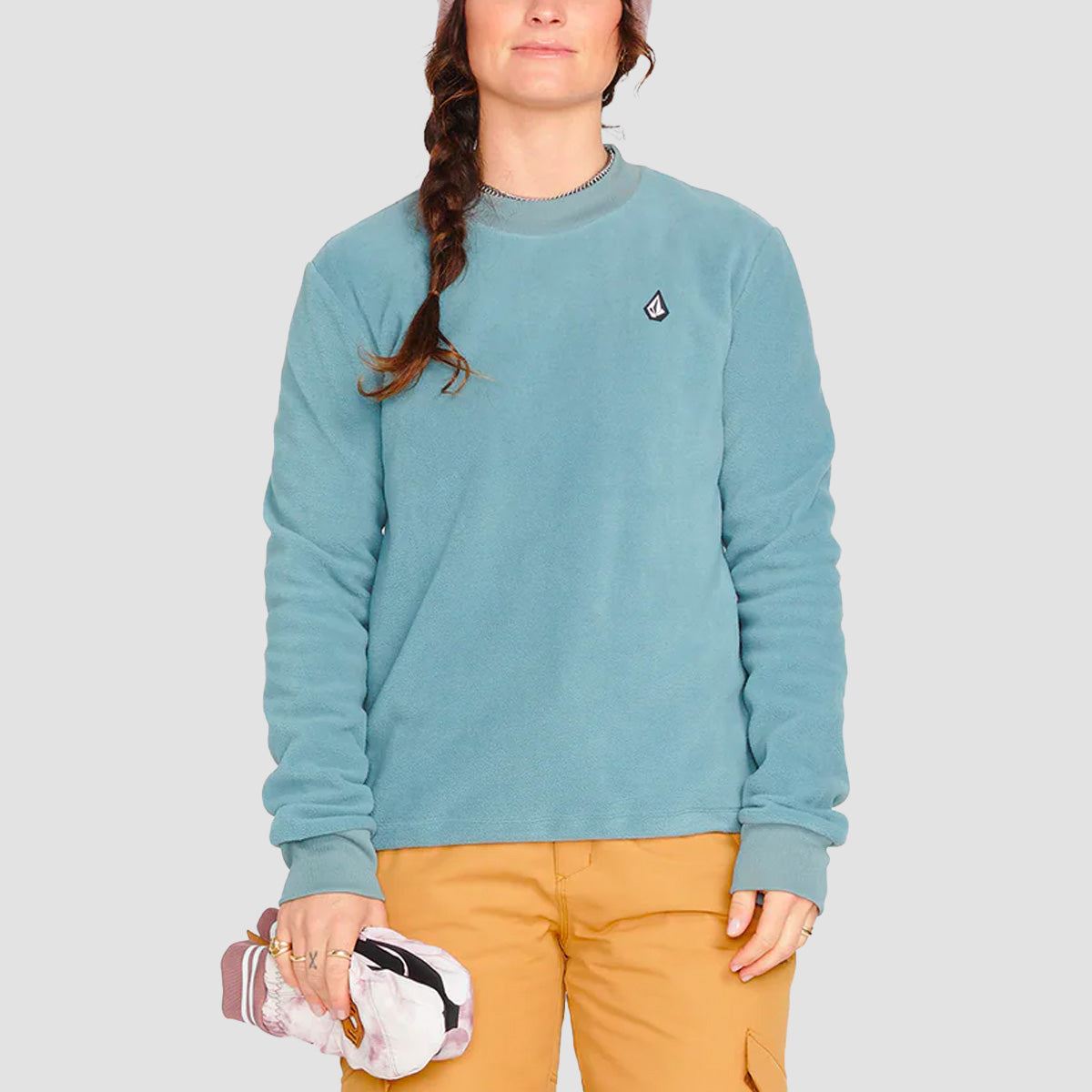 Volcom Polar Fleece Crew Sweat Green Ash - Womens