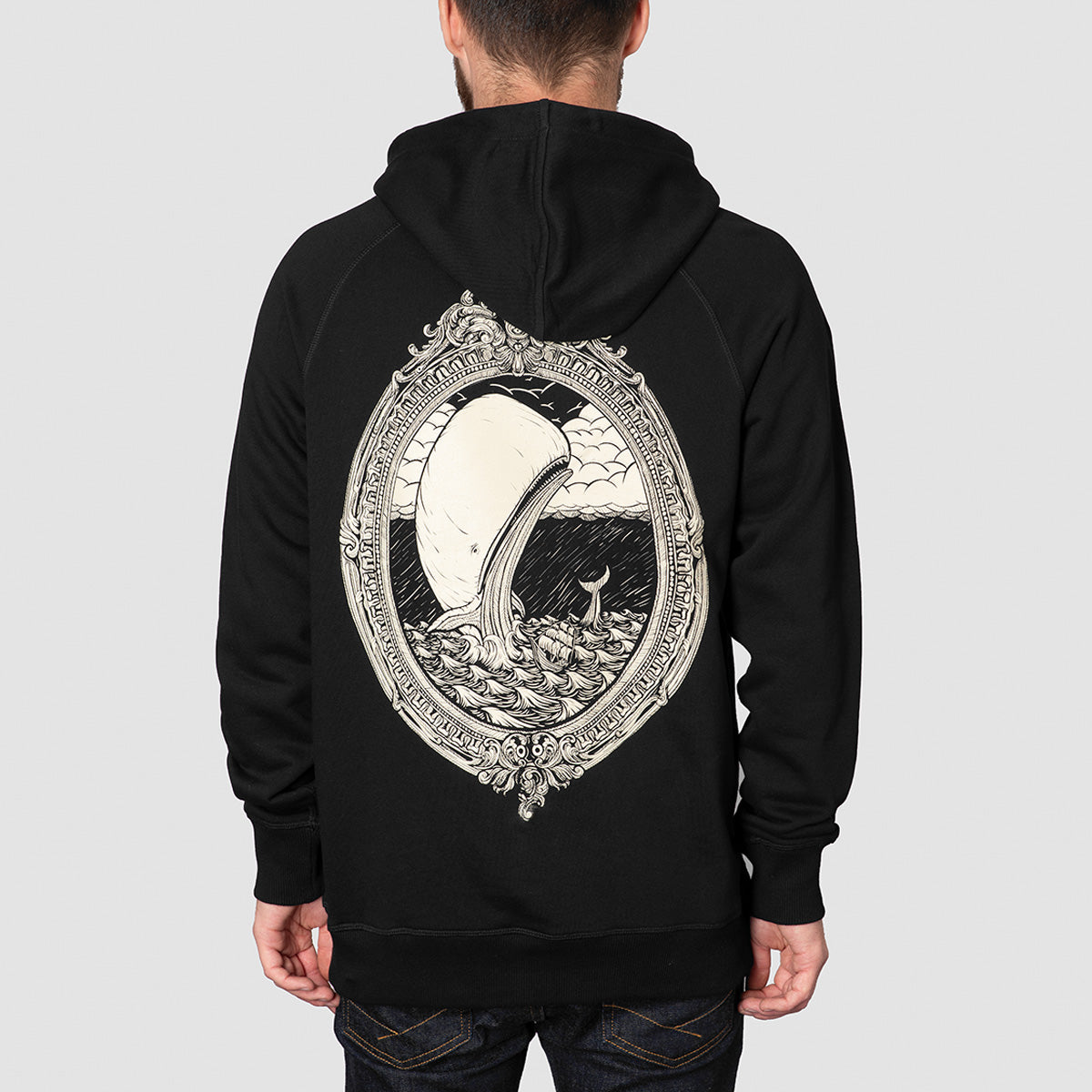 Heathen White Whale Pullover Hoodie Black