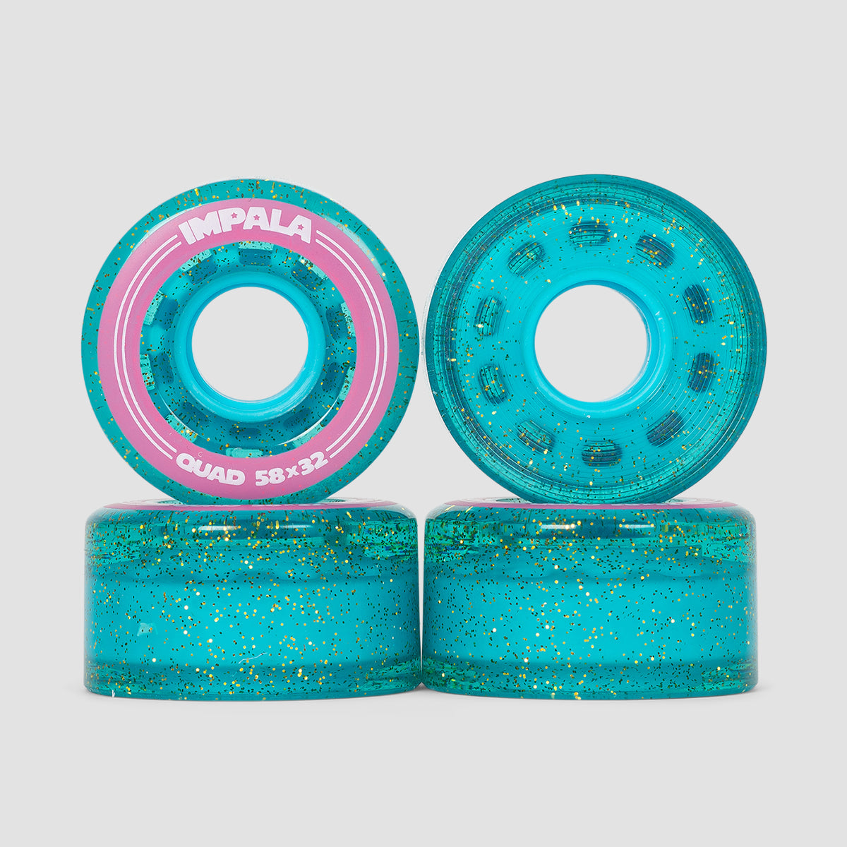 Impala Quad 82A Wheels x4 Holographic Glitter 58mm