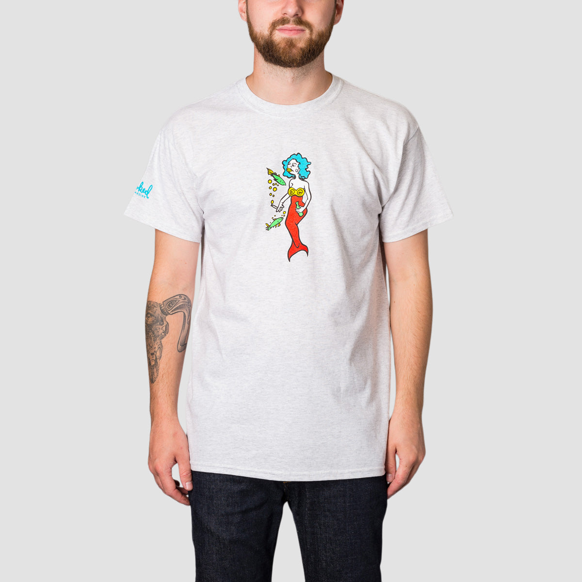 Krooked Mermaid T-Shirt Ash/Multi-Coloured