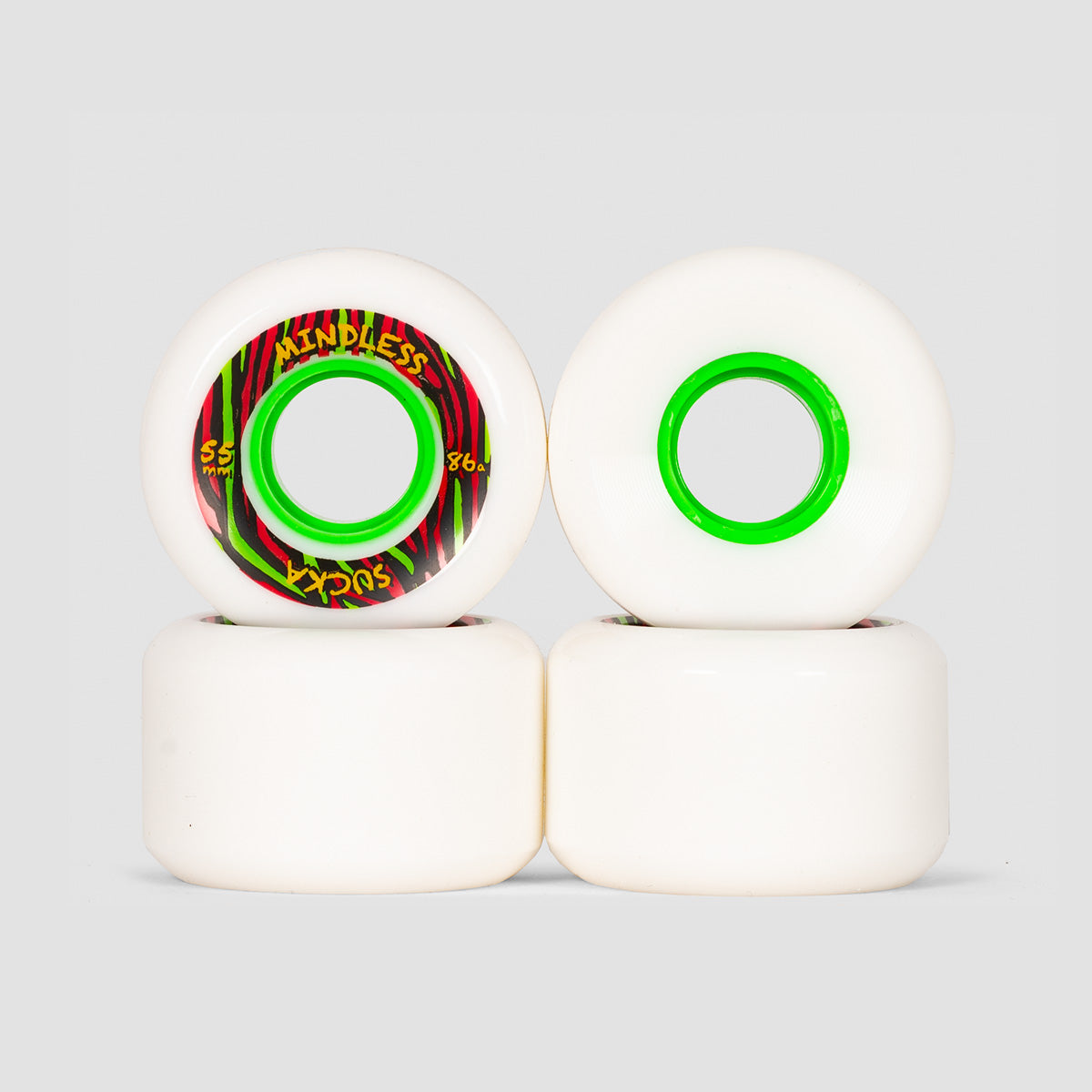 Mindless Sucka Softer 86a Skateboard Wheels White 55mm