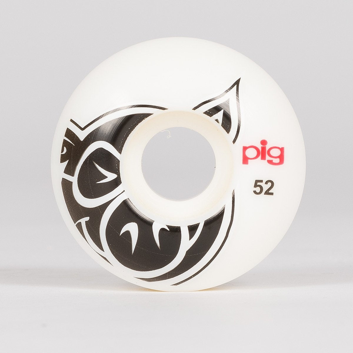Pig Head Logo Natural Wheels White 52mm - Skateboard