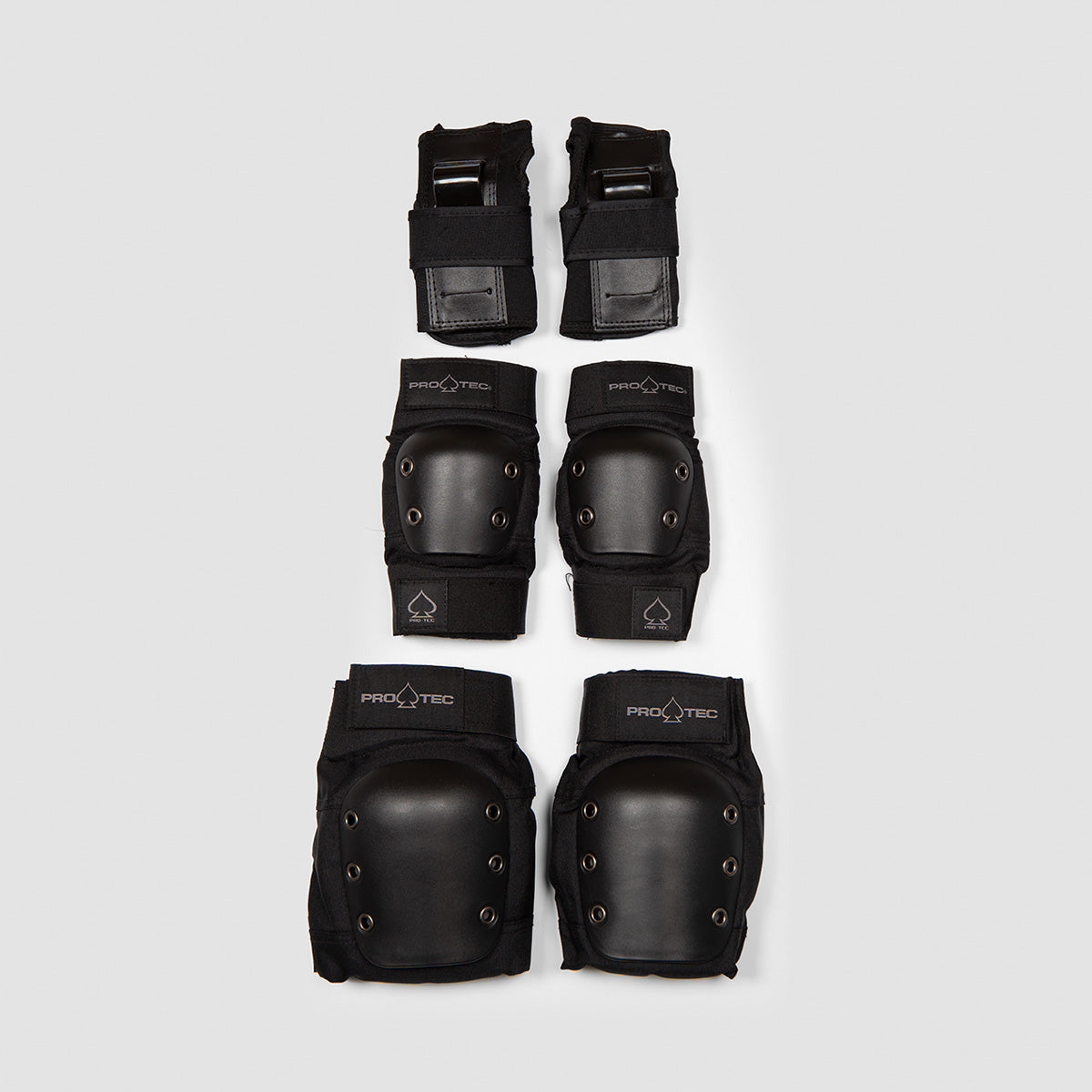 Protec Street Open Back Pad Set 3 Pack Black - Kids