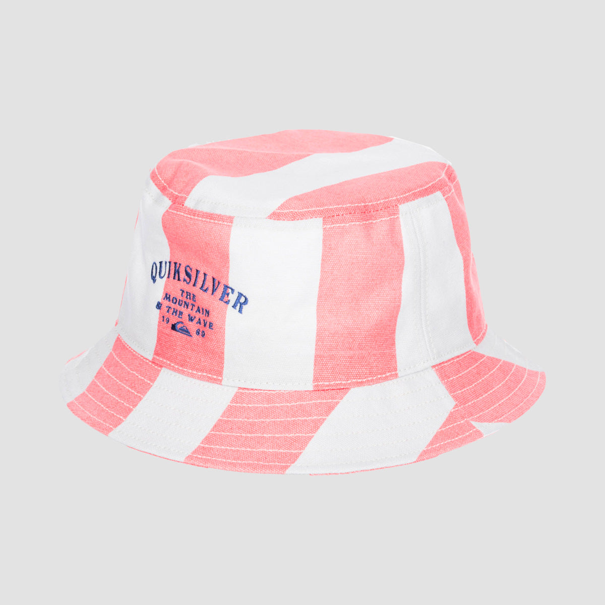 Quiksilver Classic Bucket Hat Peach Pink Vert Print Stripe - Womens
