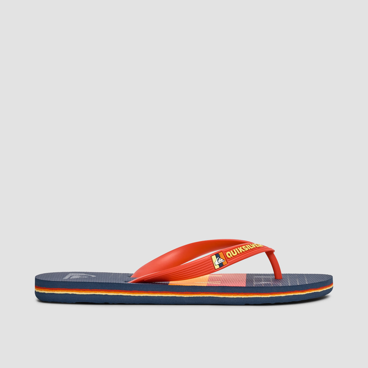 Quiksilver Molokai Word Block Flip-Flops Black/Red/Blue Kids