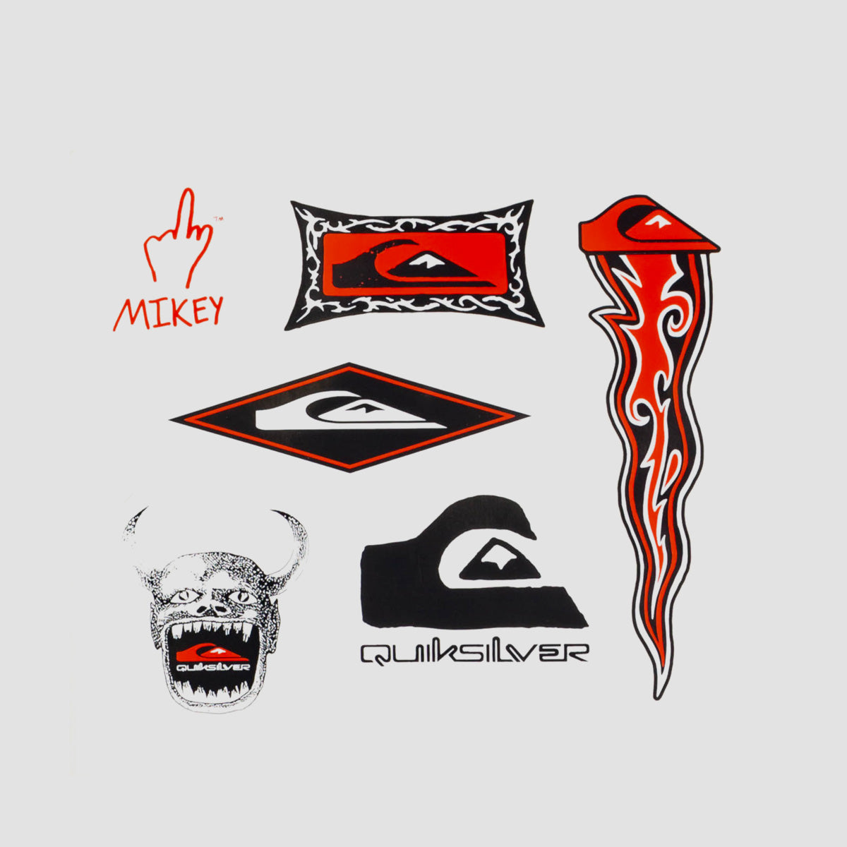 Quiksilver Mongrel Tongue Sticker Sheet White
