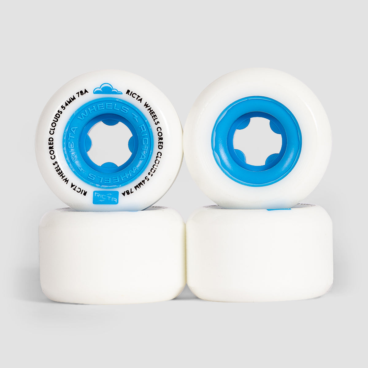 Ricta Cored Clouds 78a Skateboard Wheels Blue 54mm