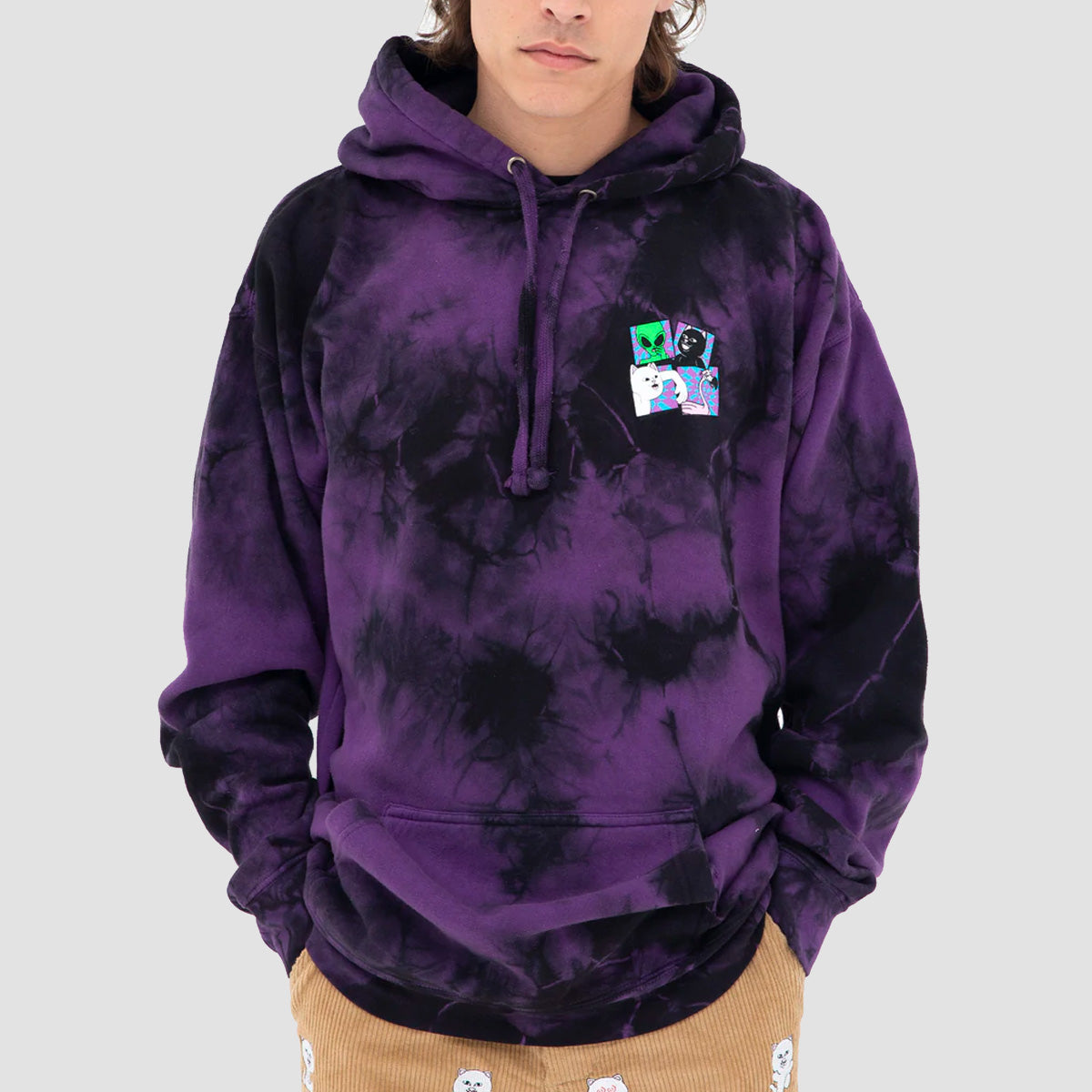 Ripndip Sid Pullover Hood Purple/Black Tie Dye