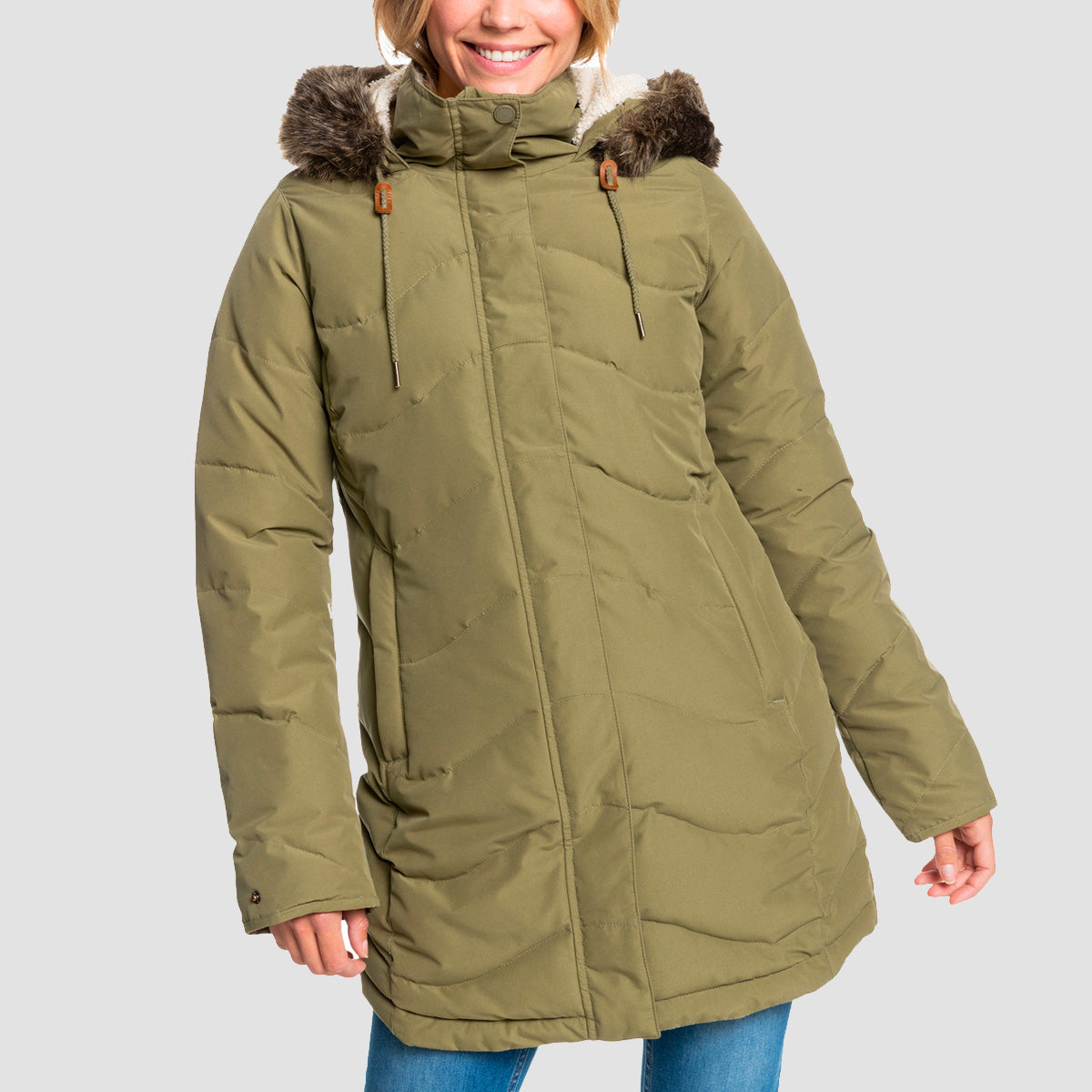 Roxy Ellie Cold Weather Jacket Burnt Olive - Womens