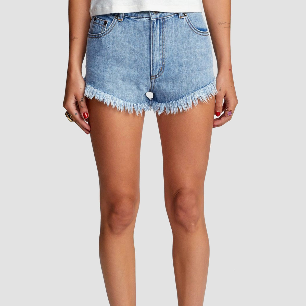 High waisted jean hot sale shorts women