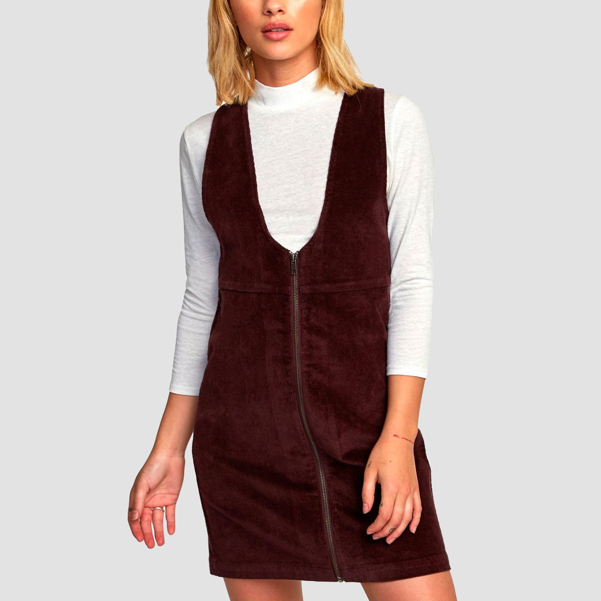 RVCA North Corduroy Jumper Dress Fudge - Womens