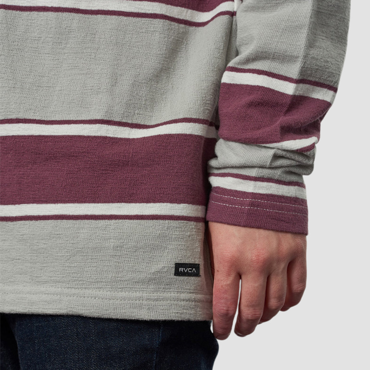 RVCA Reducer Stripe Longsleeve T-Shirt Oxblood Red