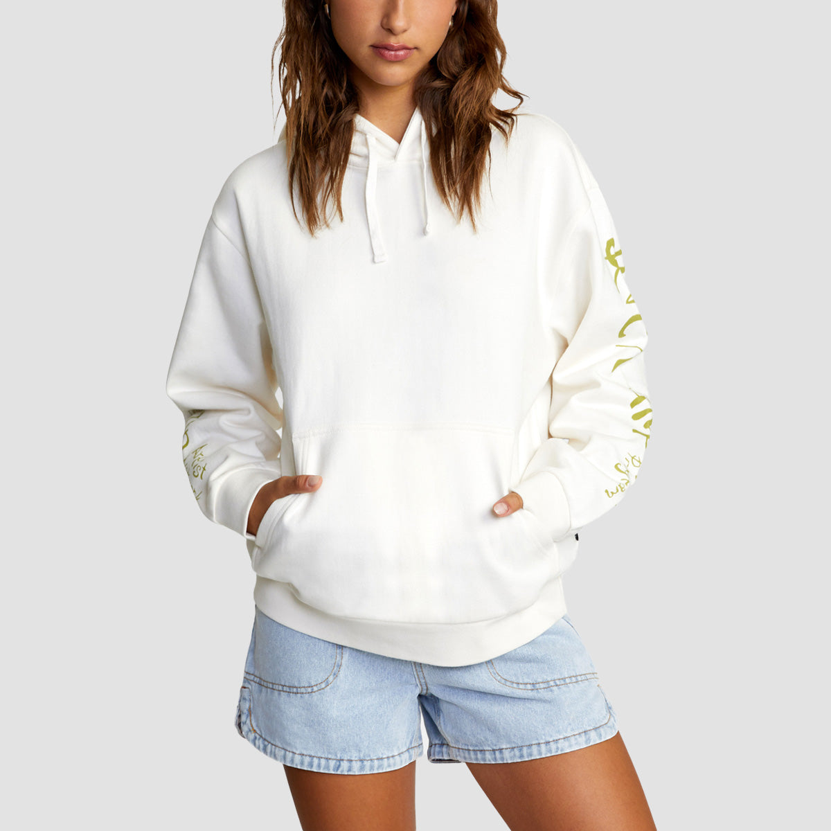 RVCA Serotonin Oversized Pullover Hoodie Cloud - Womens