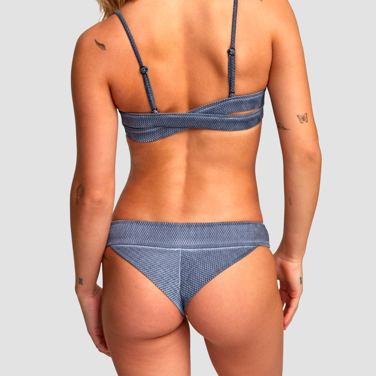 RVCA Stone Medium Bikini Bottoms Dark Navy - Womens