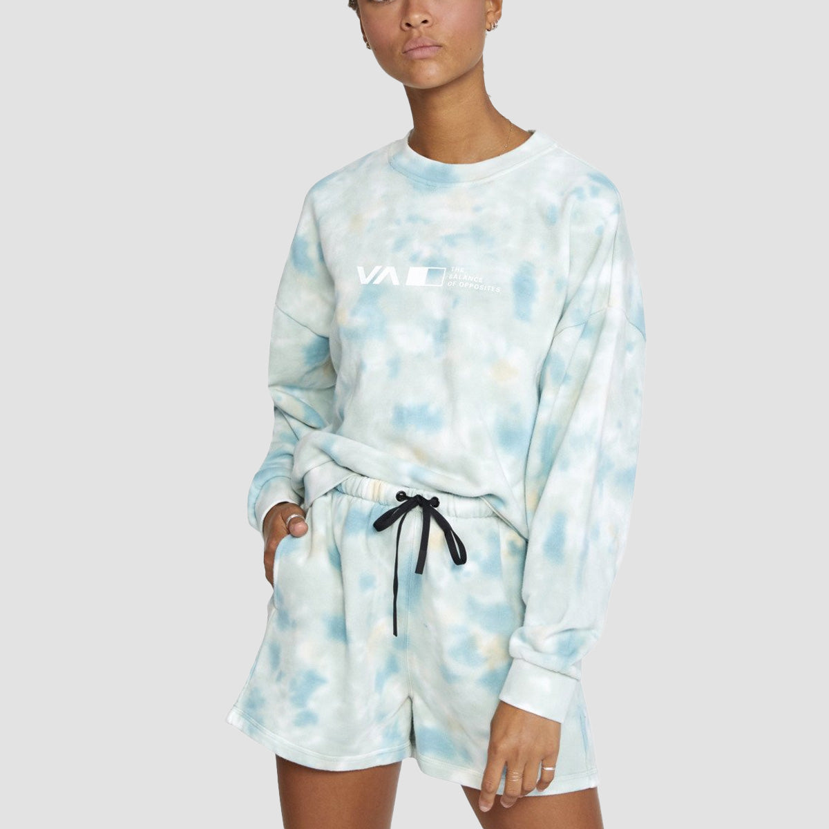 RVCA VA Sport Hustle Crew Sweat Sea Tie Dye - Womens