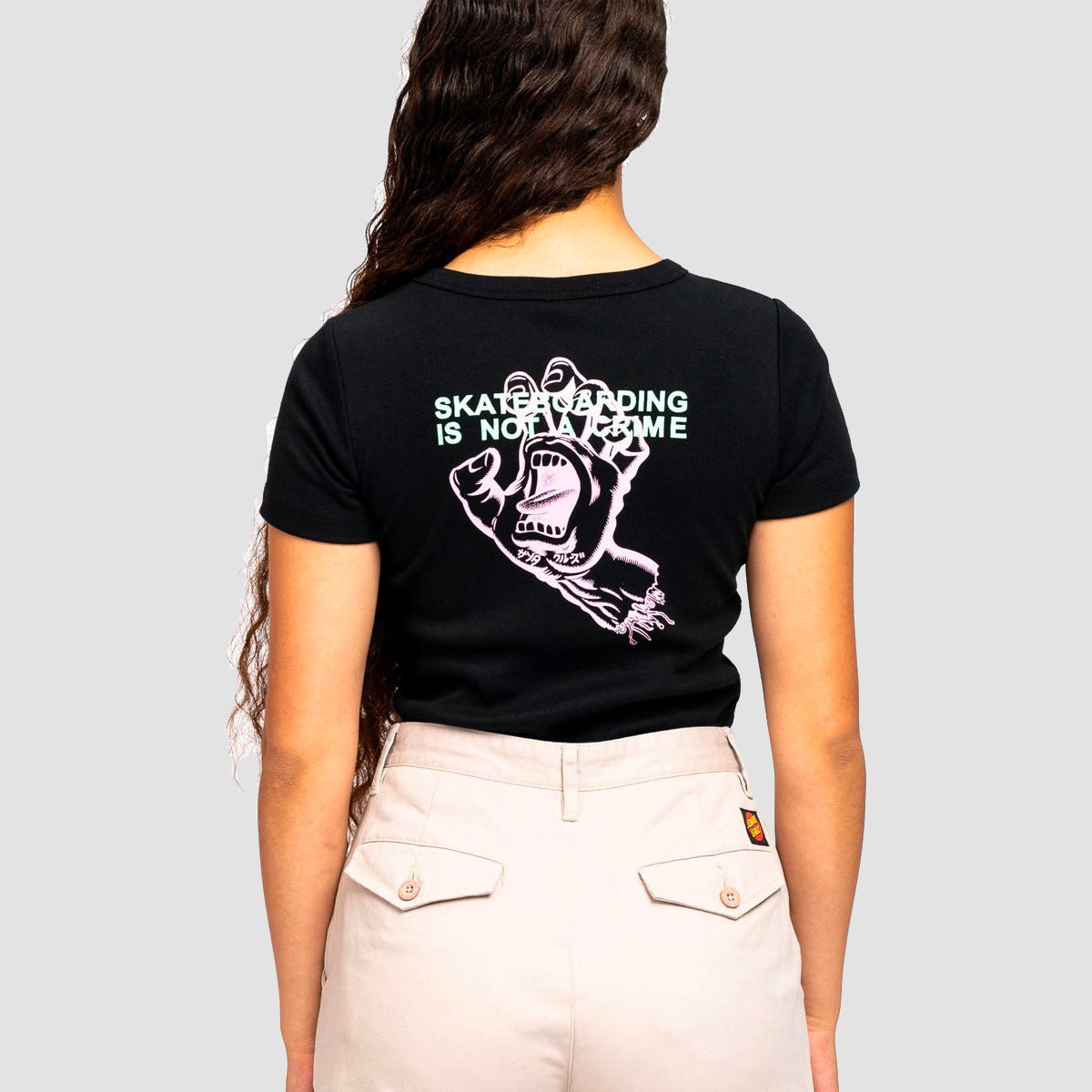 Santa Cruz Crime Hand T-Shirt Black - Womens