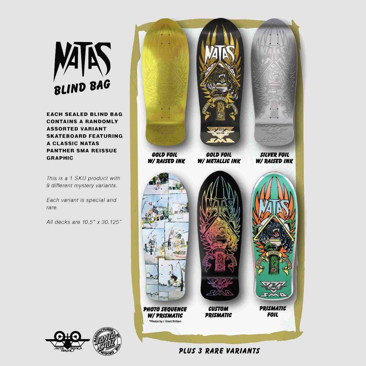 Santa Cruz Natas Blind Bag Reissue Skateboard Deck Assorted - 10.5"