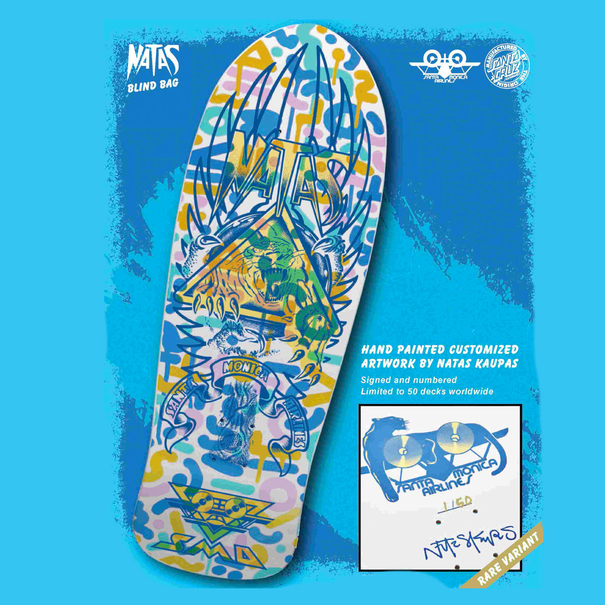 Santa Cruz Natas Blind Bag Reissue Skateboard Deck Assorted - 10.5"