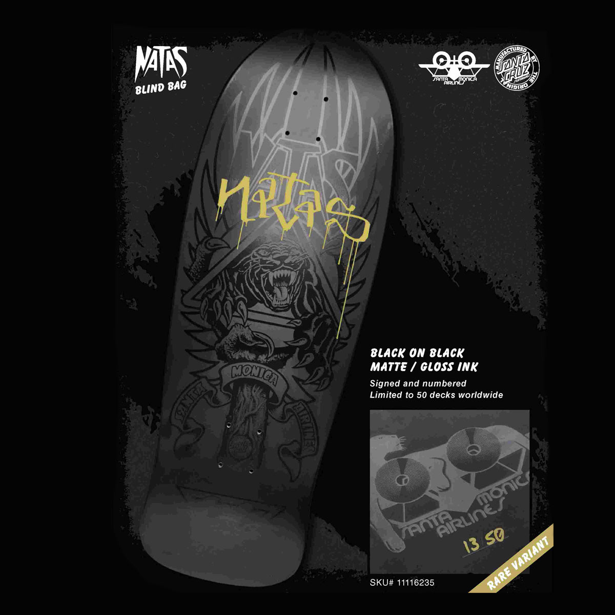 Santa Cruz Natas Blind Bag Reissue Skateboard Deck Assorted - 10.5"