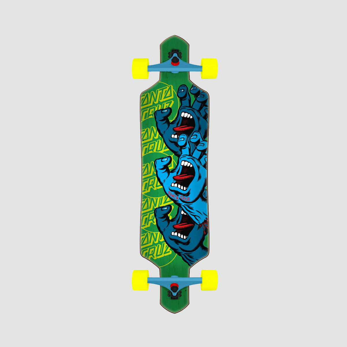 Santa Cruz Screaming Hand Stack Drop Thru Longboard Skateboard Multi