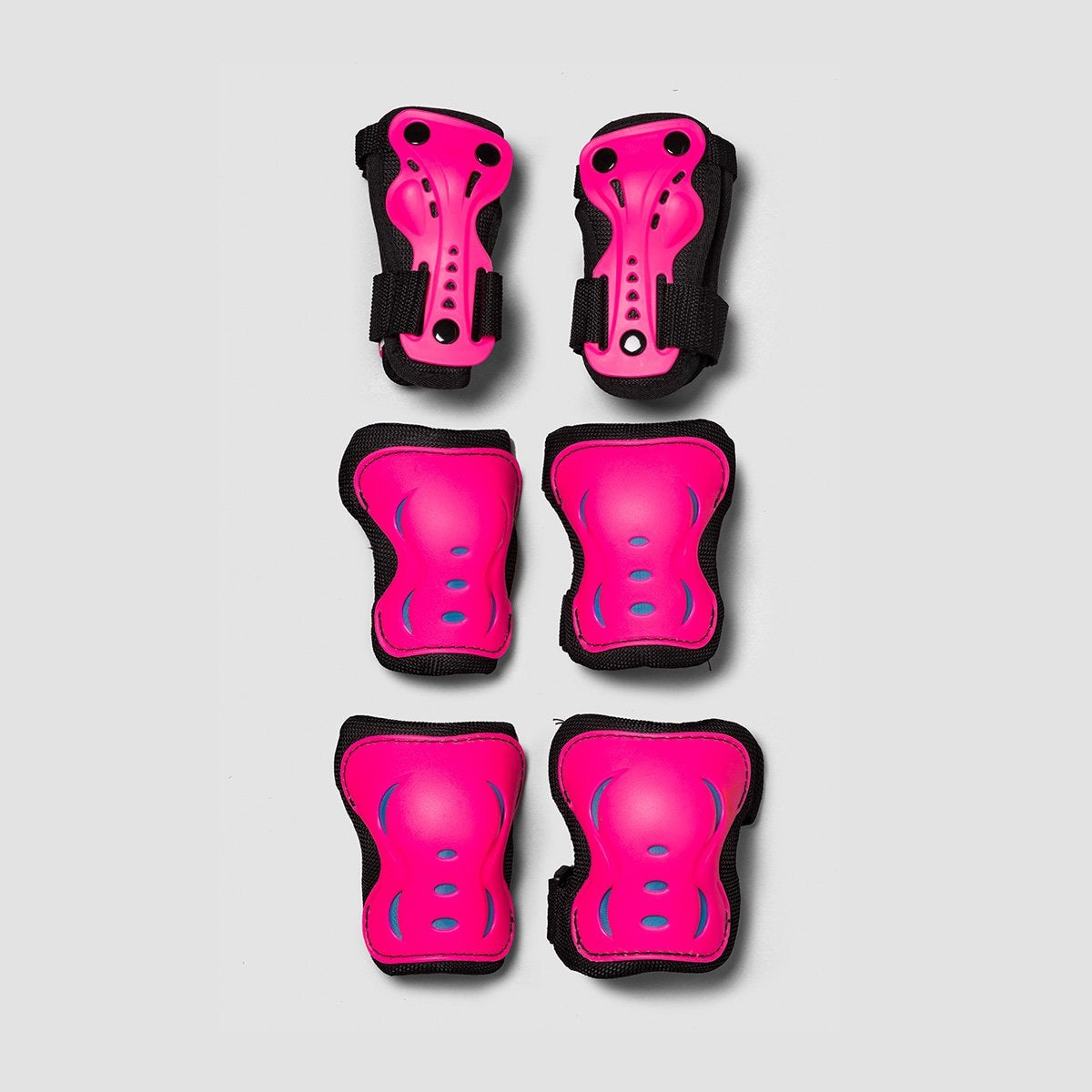 SFR Essential Triple Pad Set Pink/Black - Kids - Safety Gear