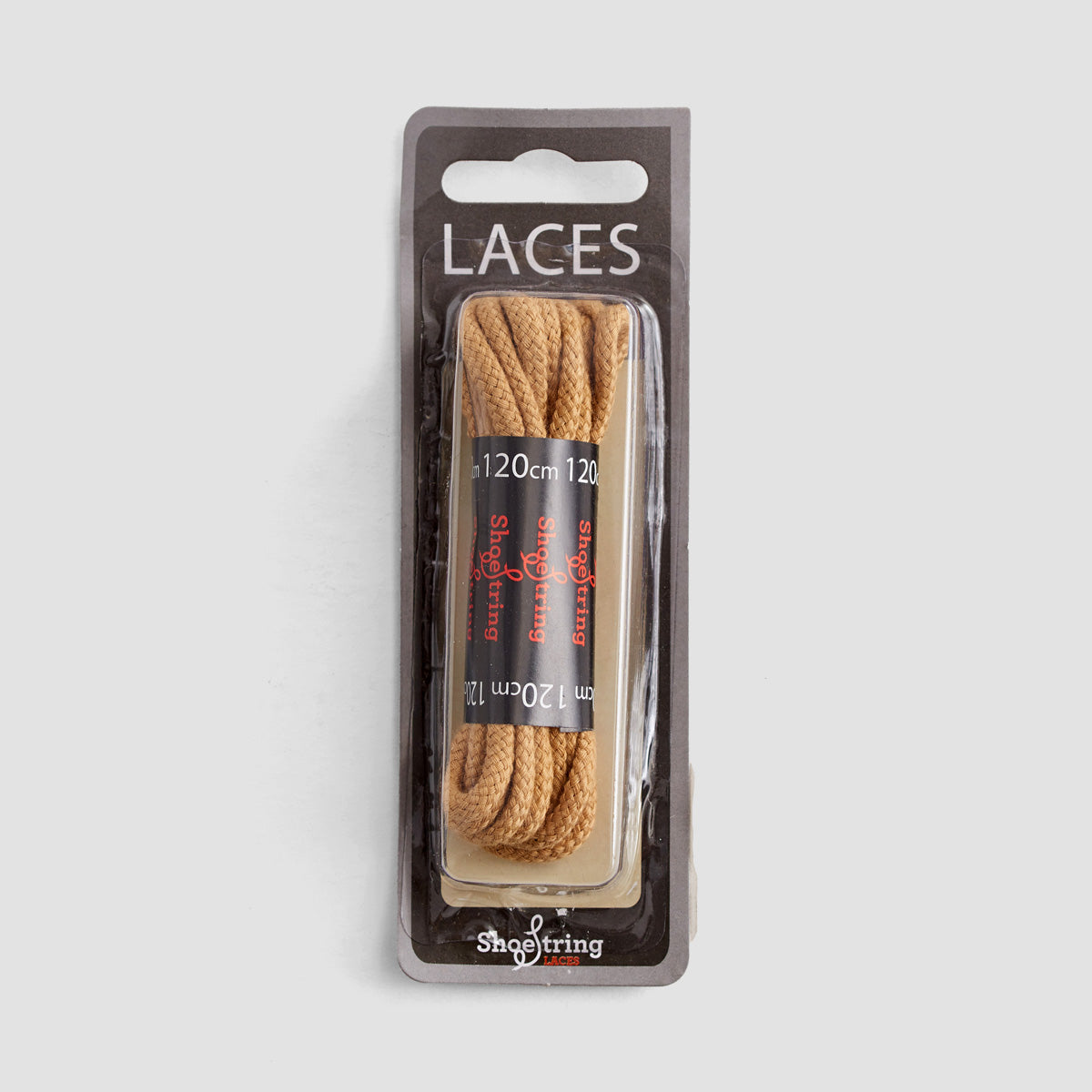 ShoeString Cord 120cm Laces Blister Pack Beige