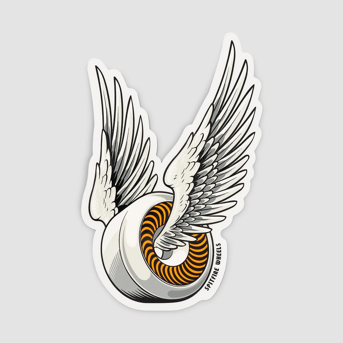 Spitfire OG Classic Sticker White/Orange 150mm x 95mm - Skateboard