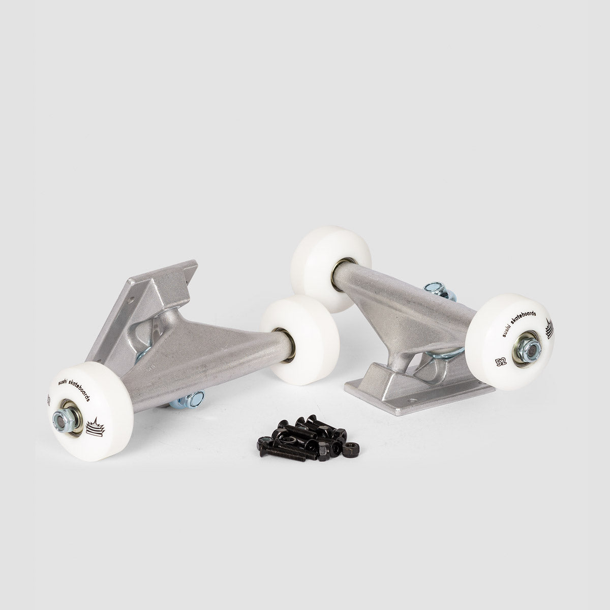 Sushi 5.25 Undercarriage Kit 52mm White Wheels Silver - 8"