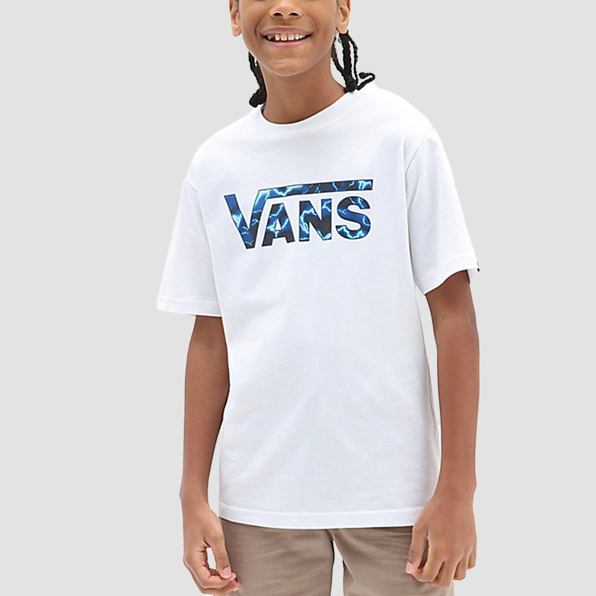 Vans Classic Logo Fill T-Shirt White/True Blue - Kids