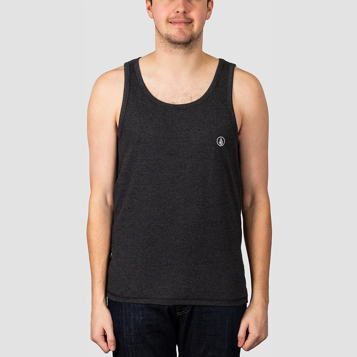 Volcom Circle Blanks Hth Tank Top Heather Black - Clothing