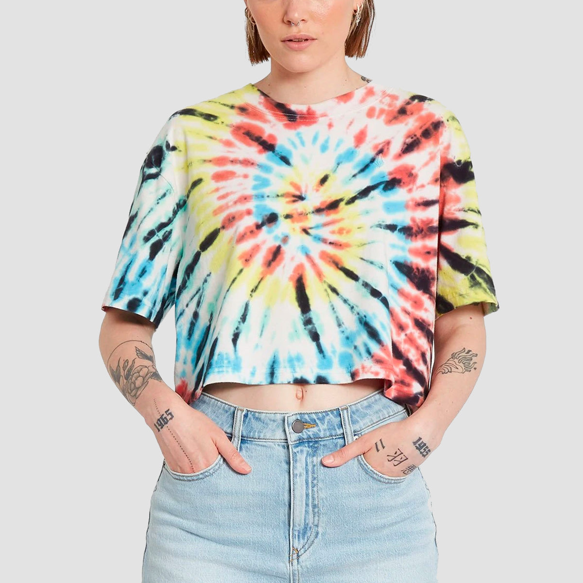 Volcom Galactic Stone Cropped T-Shirt Multi - Womens