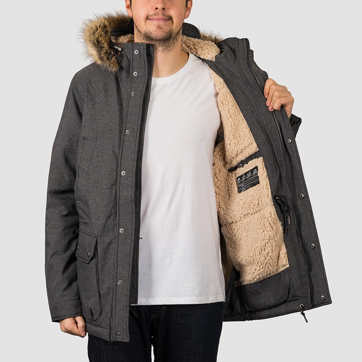 Volcom Lidward 5K Jacket Heather Black - Clothing