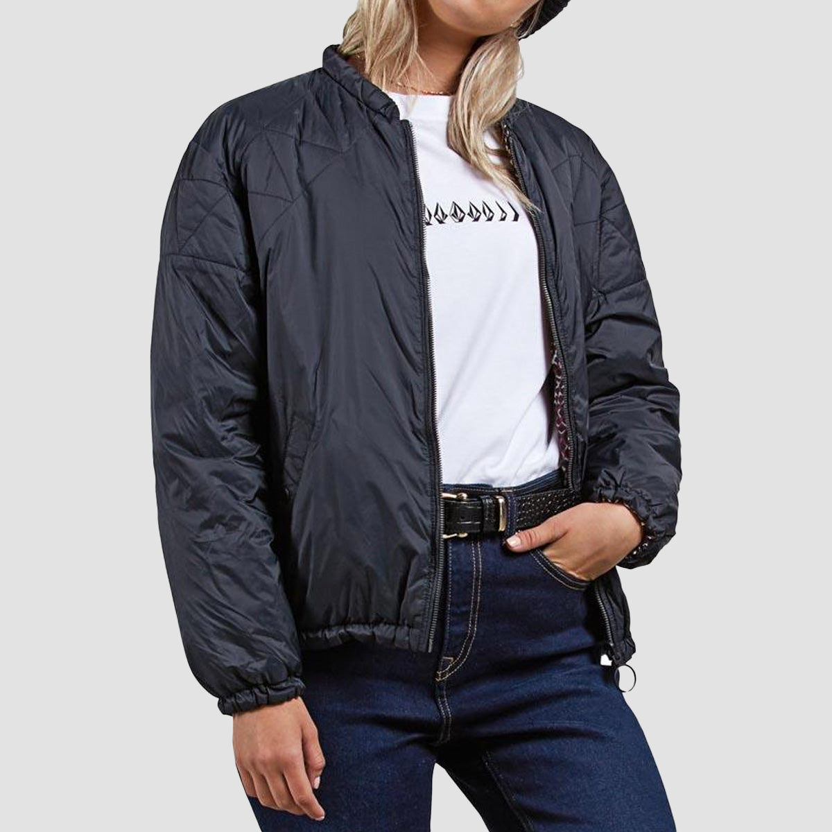 Volcom Play The Fool Puffa Jacket Black - Womens