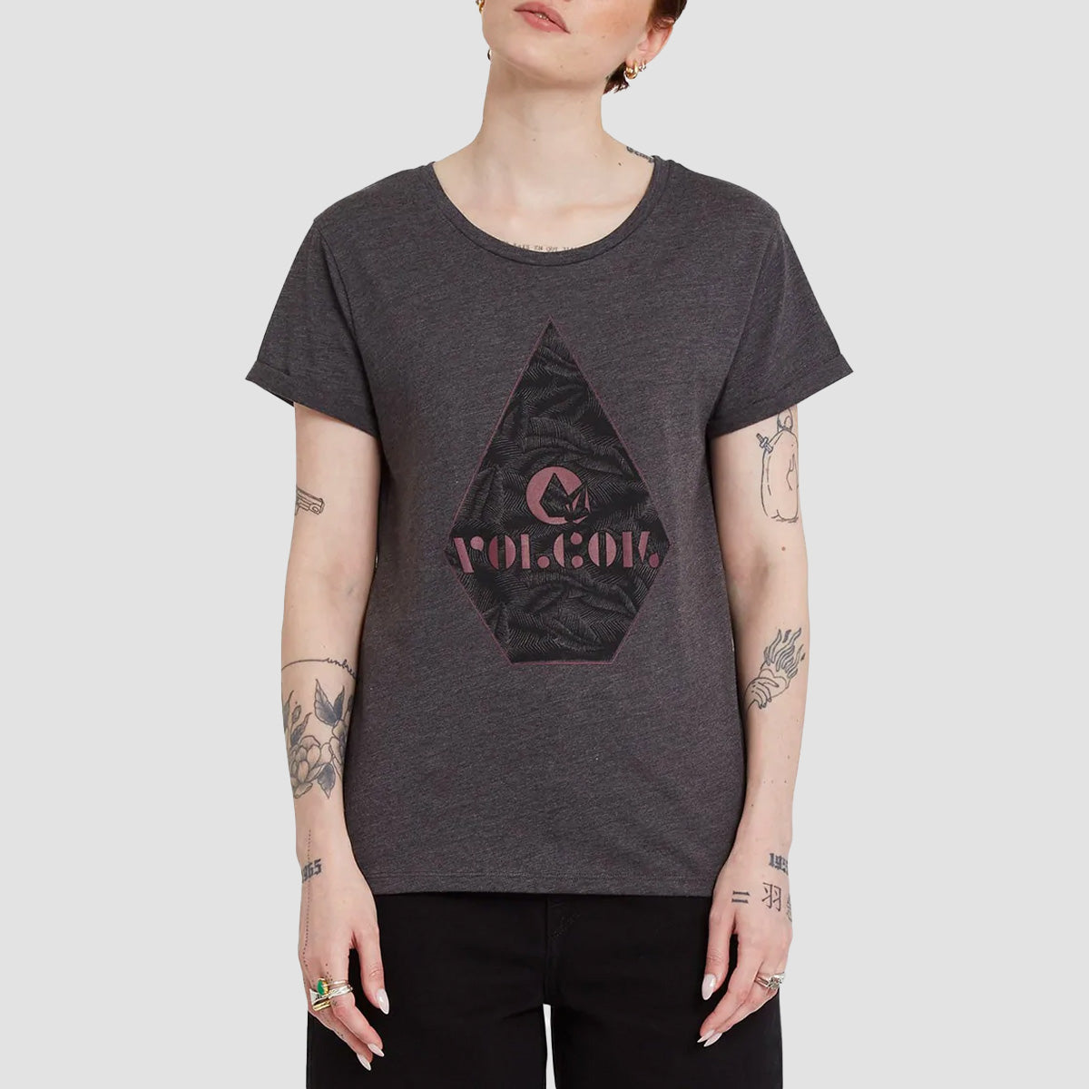 Volcom Radical Daze T-Shirt Charcoal - Womens