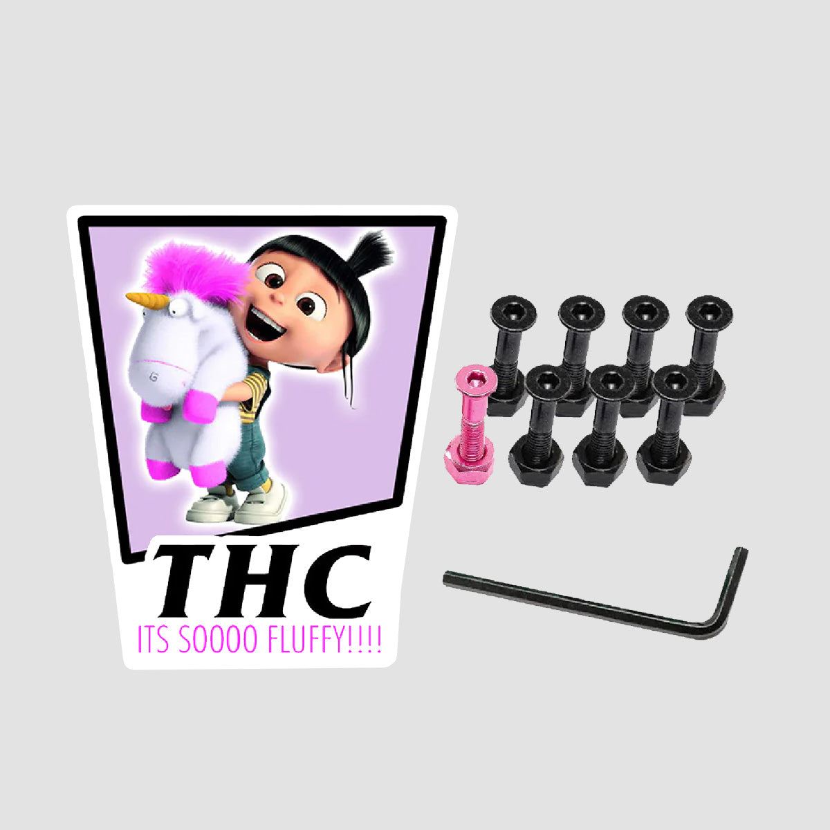 The Hardware Company THC Fluffy Allen Truck Bolts Black/Pink 1"