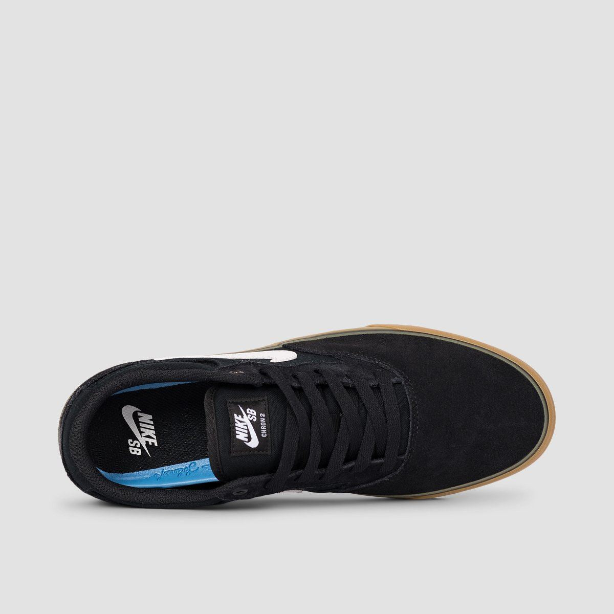 Nike SB Chron 2 Shoes - Black/White/Black/Gum Light Brown
