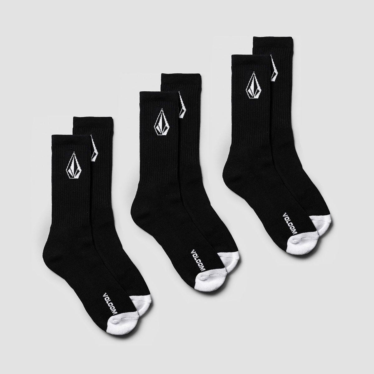 Volcom Full Stone Socks 3 Pack Black