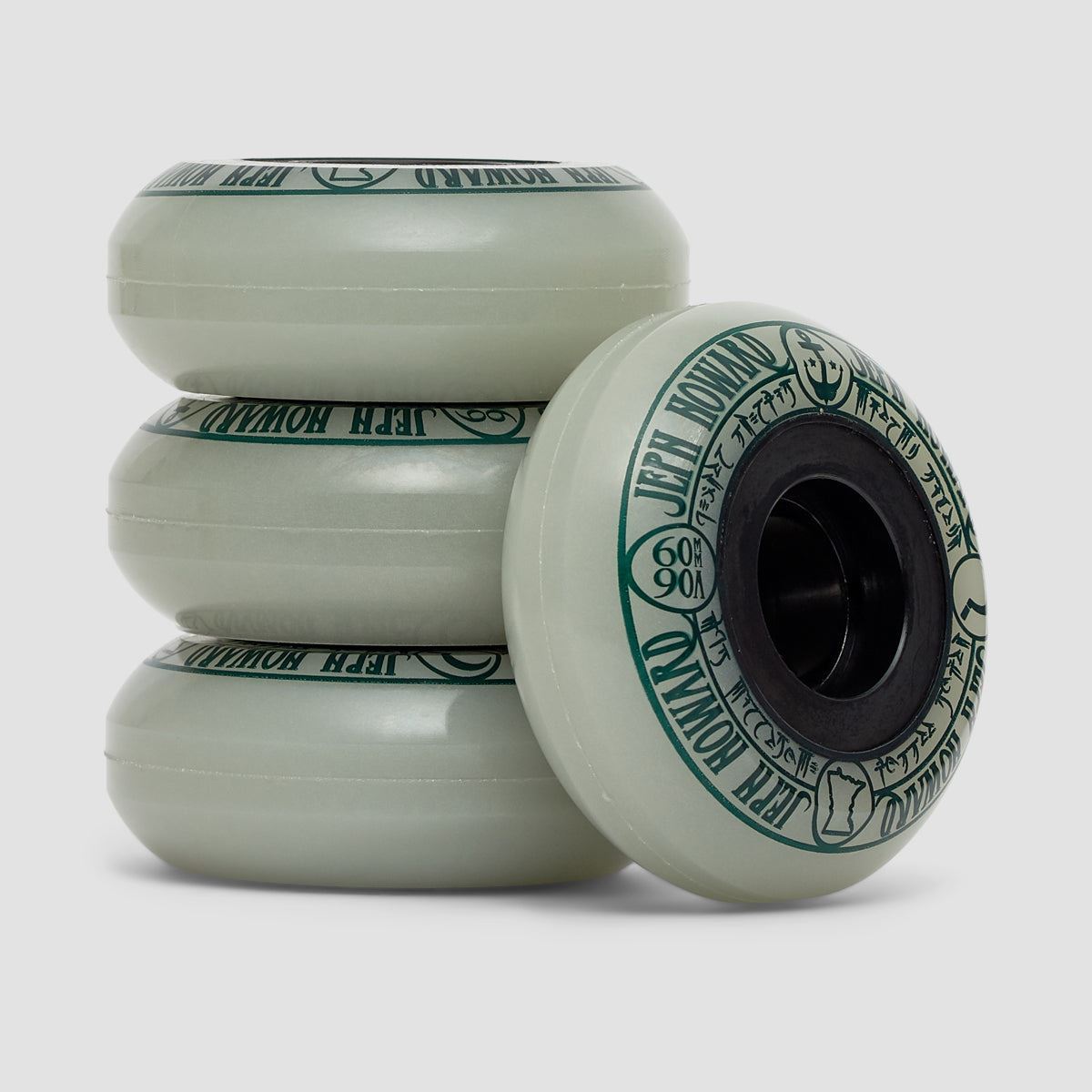 Ground Control Jeph Howard 90A Aggressive Inline Wheels x4 Glow In The Dark 60mm