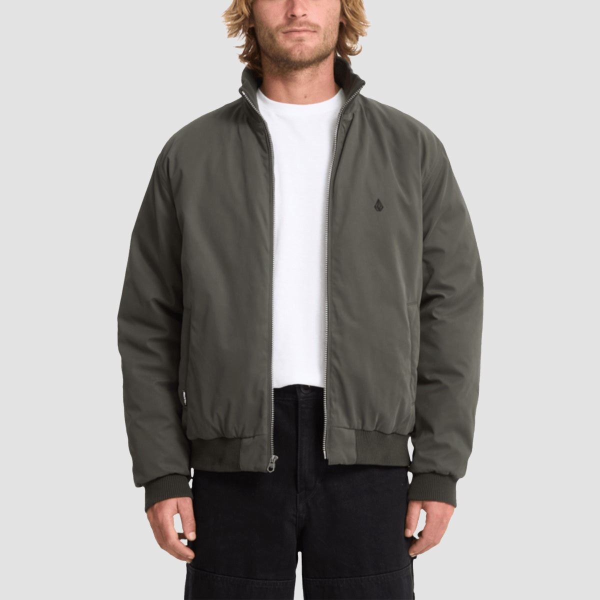Volcom Damerman Bomber Jacket Rinsed Black