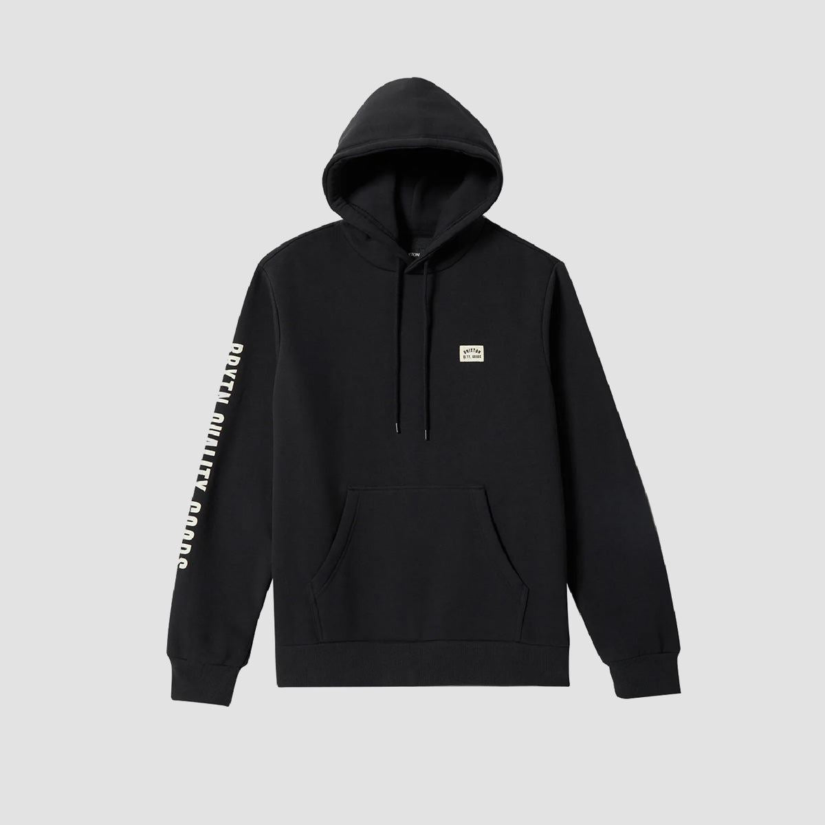 Brixton Woodburn Label Pullover Hoodie Black