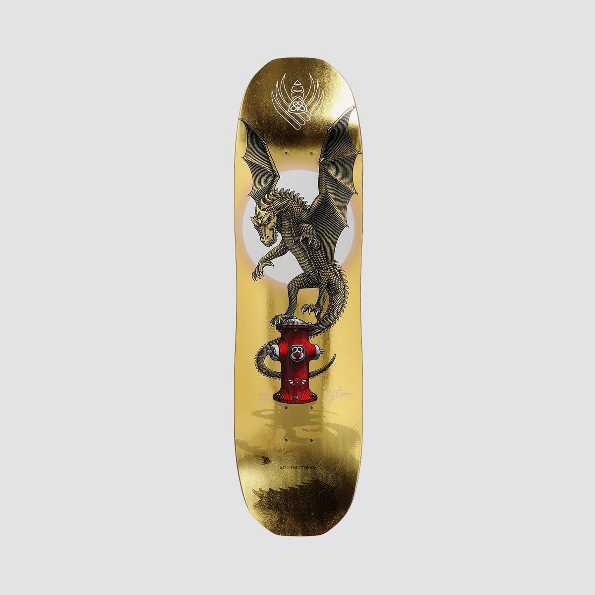 Powell Peralta Pro Andy Anderson Hydrant 311 Flight Skateboard Deck Gold Foil - 8.4"