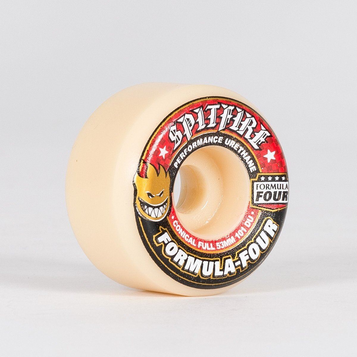 Spitfire Formula Four Conical Full 101DU Skateboard Wheels Natural/Red 53mm